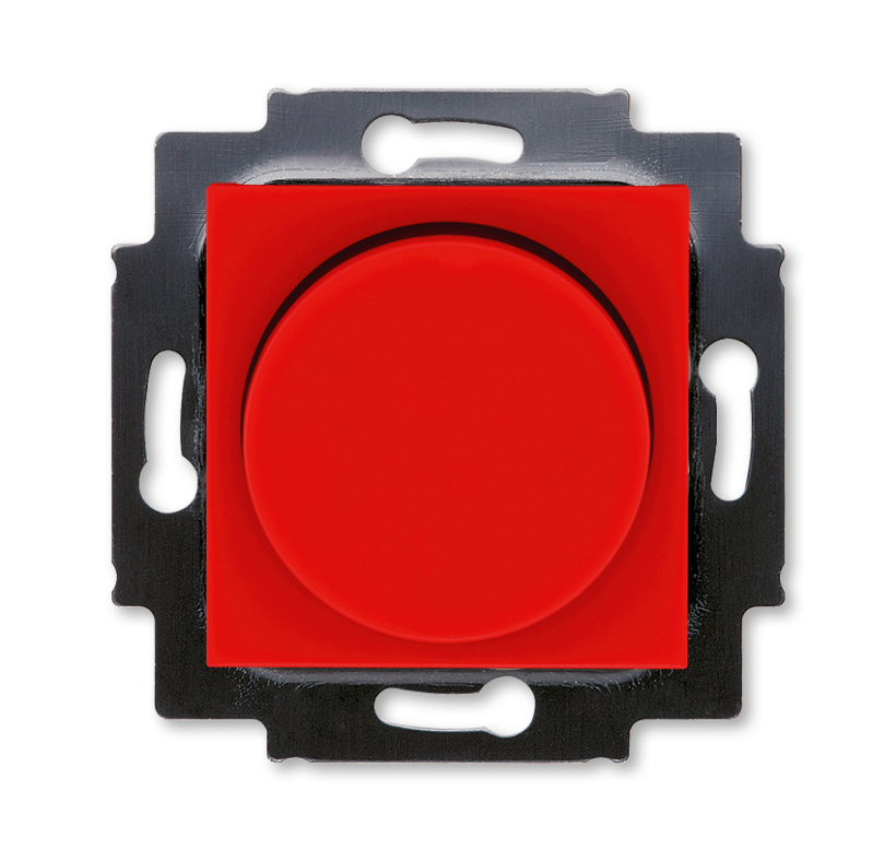 картинка Светорегулятор поворотно-нажимной 60-600 Вт R красный / дымчатый чёрный LEVIT от магазина Электротехника