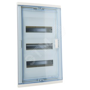 картинка Щит распределительный встраиваемый ЩРв-П-42 IP40 пластиковый синий прозрачная дверь Nedbox от магазина Электротехника