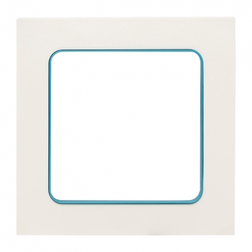 картинка Рамка 1-пост. белый с линией цвета синий Стокгольм от магазина Электротехника