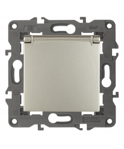 картинка Розетка 1-я 2P+E 16А-250В со шторками с крышкой авт. клем. шампань Elegance Эра от магазина Электротехника