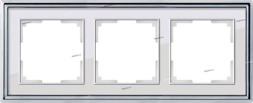 картинка Рамка 3- постовая хром/белый WERKEL от магазина Электротехника