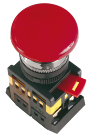 картинка Кнопка AEAL22 "Грибок"с фиксацией красный d22мм  240В 1з+1р IEK  от магазина Электротехника