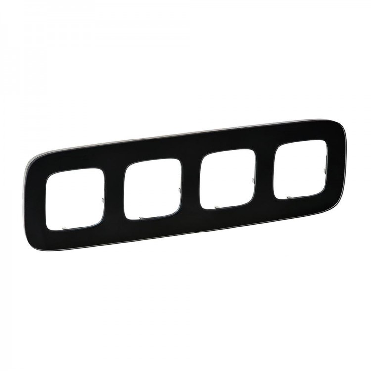 картинка Рамка 4-пост. универсальная Черное стекло Valena ALLURE от магазина Электротехника