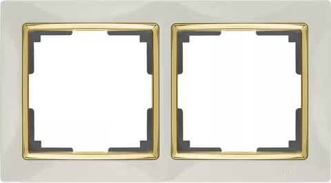 картинка Рамка 2-пост. слон.кость/золото  Snabb  от магазина Электротехника