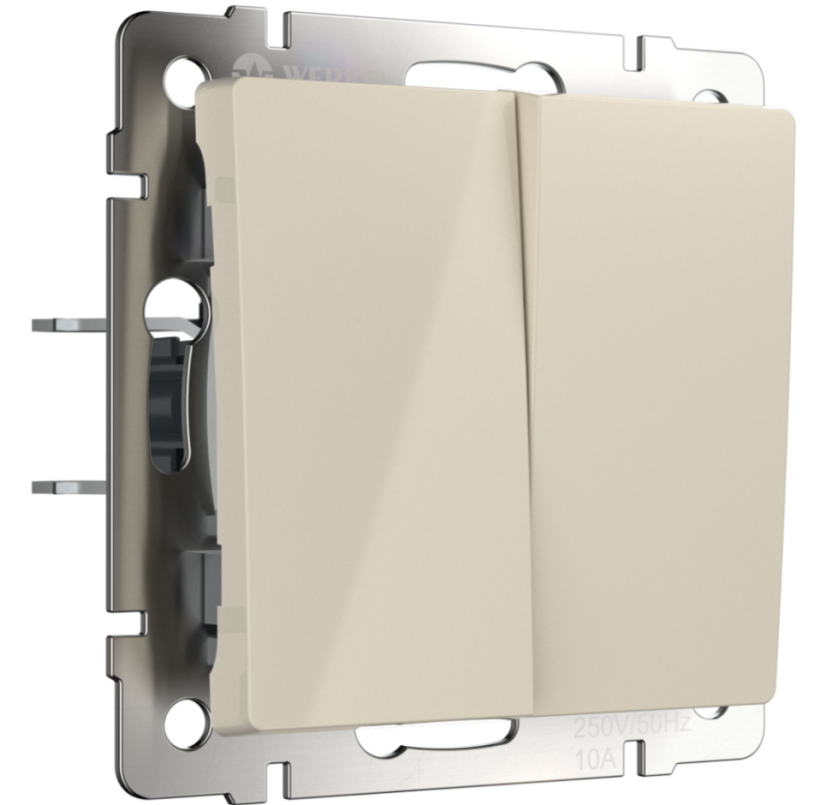 картинка Переключатель 2-кл. 10А СУ перекрестный слоновая кость Werkel от магазина Электротехника