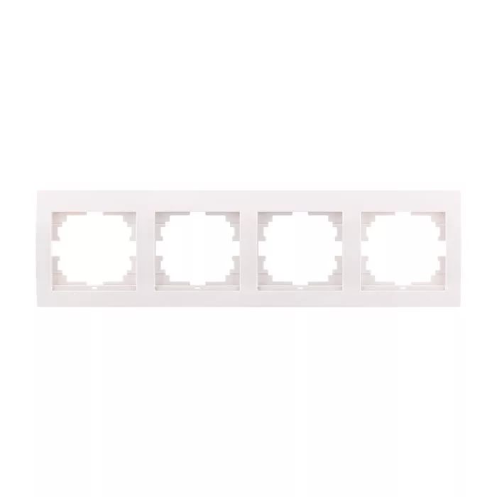 картинка Рамка 4-пост. горизонтальная белая Mira  Lezard !!! от магазина Электротехника