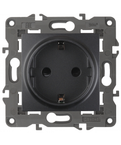 картинка Розетка 1-я 2P+E 16А-250В авт. клем. антрацит Elegance Эра от магазина Электротехника