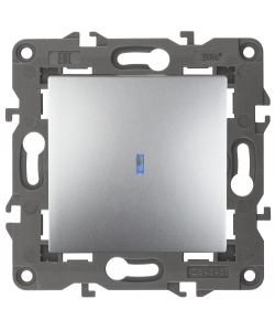 картинка Выключатель 1-кл. с подсветкой авт. клем алюминий Elegance Эра от магазина Электротехника