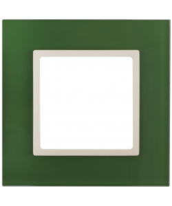 картинка Рамка 1-я стекло зеленый+сл. кость Elegance ЭРА !!! от магазина Электротехника