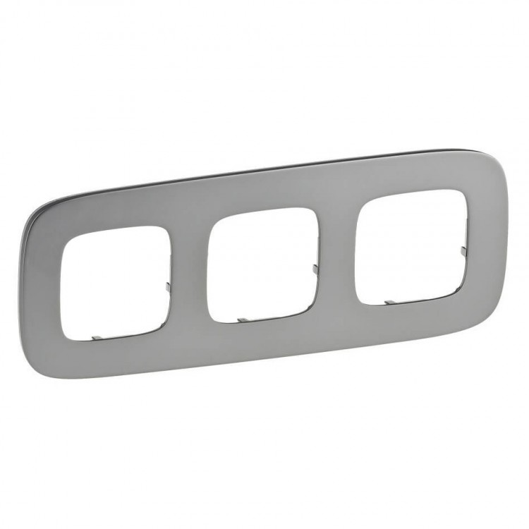 картинка Рамка 3-пост. универсальная Полированная сталь Valena ALLURE от магазина Электротехника