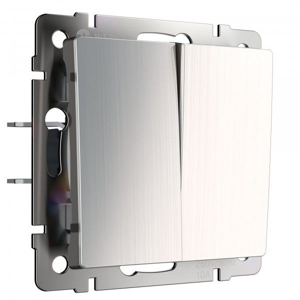 картинка Выключатель 2-кл. 10А СУ проходной глянцевый никель Werkel от магазина Электротехника