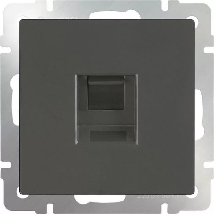 картинка Розетка 1-я. СУ компьютерная RJ-45 серо-коричневая Werkel от магазина Электротехника