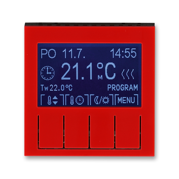 картинка Терморегулятор универсальный программируемый красный/дымчатый чёрный LEVIT от магазина Электротехника