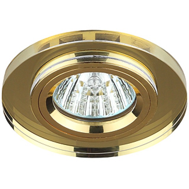 картинка Светильник MR-16 50Вт 12V/220V декор. стекло, золото/желтый ЭРА !!! от магазина Электротехника
