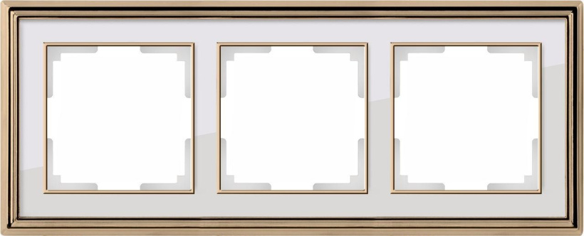 картинка Рамка 3- постовая золото/белый WERKEL от магазина Электротехника