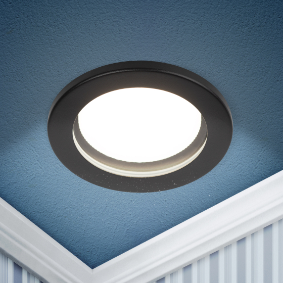 картинка Светильник 15Вт GX53 встраиваемый влагозащищенный черный ЭРА от магазина Электротехника