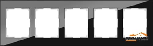 картинка Рамка 5-пост. черная (стекло) Favorit от магазина Электротехника