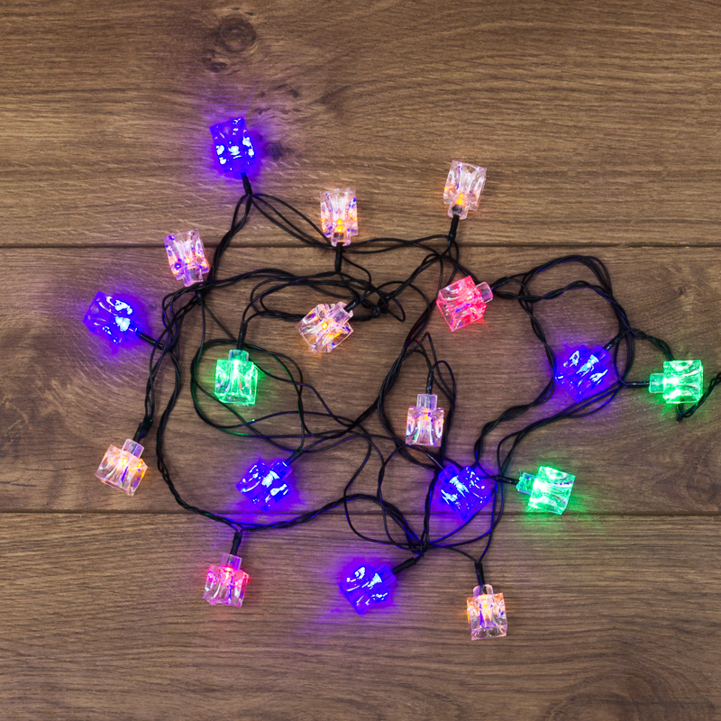 картинка Гирлянда "Кубики" 20 LED МУЛЬТИКОЛОР 2,8 м с контроллером Neon-Night от магазина Электротехника