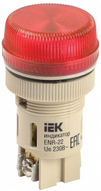 картинка Лампа ENR-22 сигнальная d22мм красный неон/240В цилиндр ИЭК от магазина Электротехника