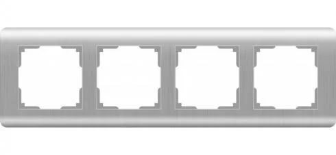 картинка Рамка 4-пост. серебряная Stream от магазина Электротехника