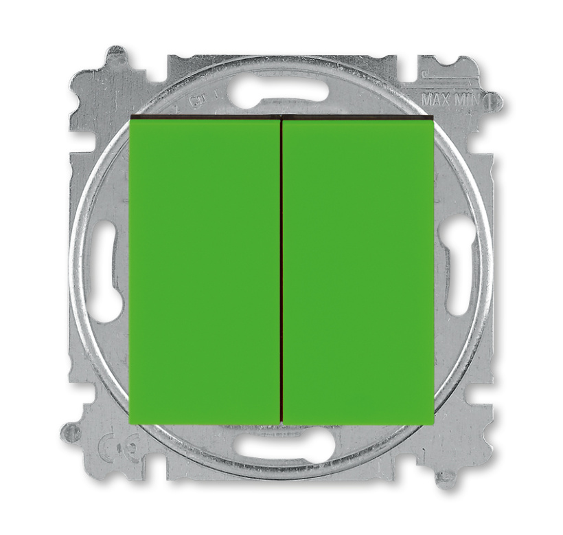 картинка Выключатель 2-кл. 10А СУ механизм зеленый/дымчатый черный LEVIT от магазина Электротехника