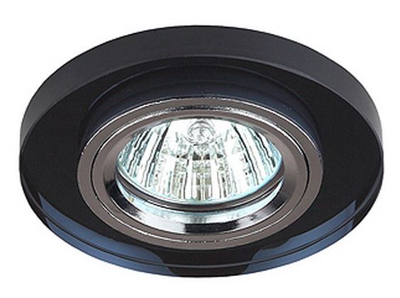 картинка Светильник MR-16 50Вт 12V/220V декор. стекло, хром/черный ЭРА от магазина Электротехника