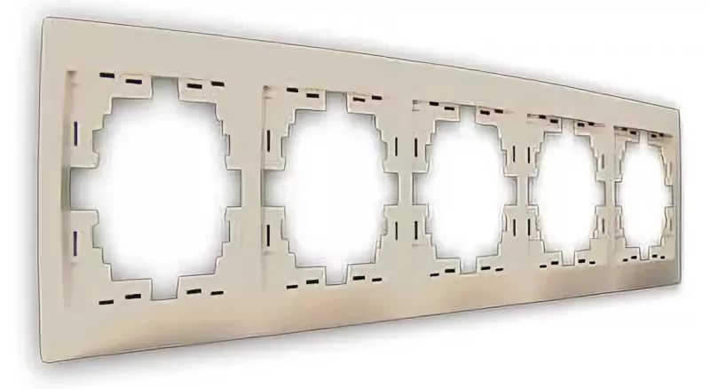 картинка Рамка 5-пост. горизонтальная кремовый Mira Lezard !!! от магазина Электротехника
