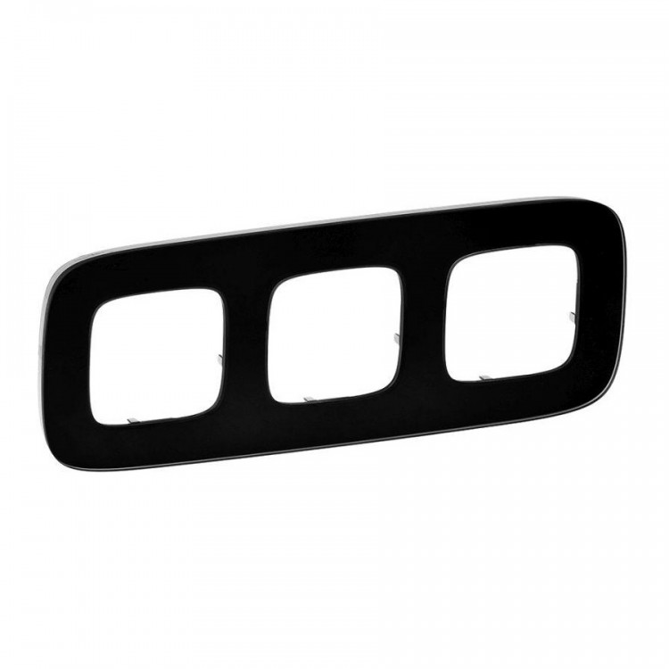 картинка Рамка 3-пост. универсальная Черное стекло Valena ALLURE от магазина Электротехника