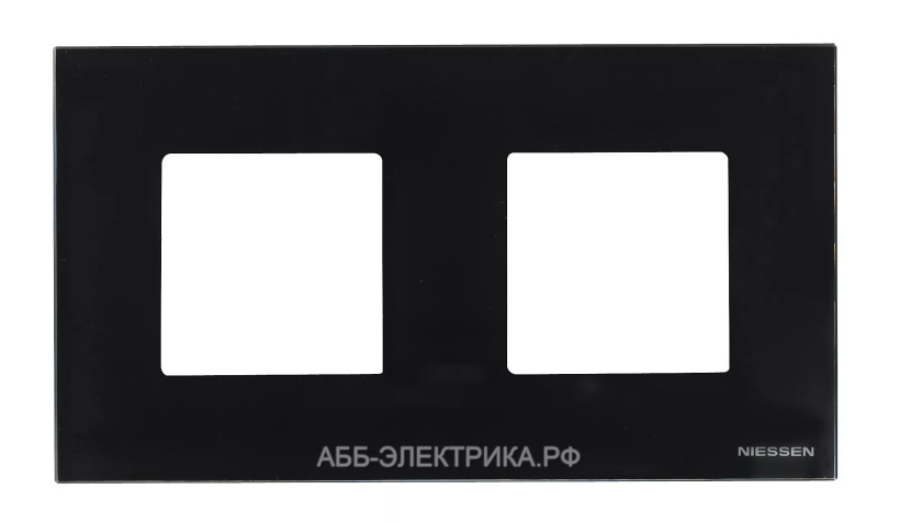 картинка Рамка 2-ая, цвет Стекло Черное, Zenit, ABB от магазина Электротехника