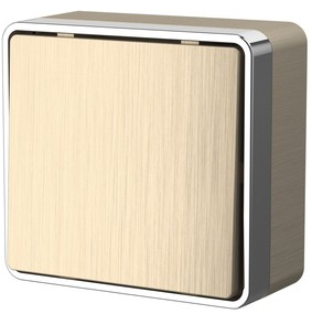 картинка Выключатель 1-кл. 10 А ОУ проходной шампань рифленый Gallant Werkel от магазина Электротехника