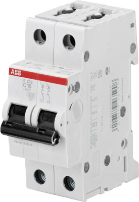 картинка Выключатель автоматический  2-пол. 6kA C 6A ABB (S202 C6) !!! от магазина Электротехника