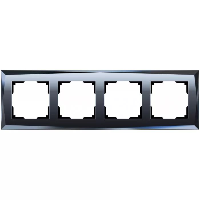 картинка Рамка 4-пост. черная (зеркало) Diamant от магазина Электротехника