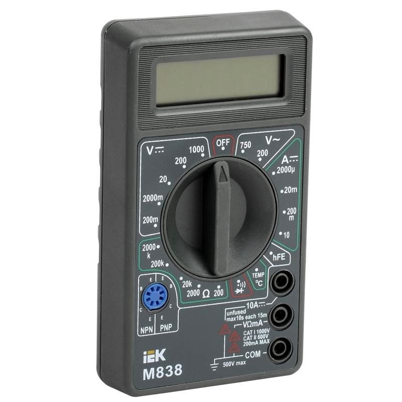 картинка Мультиметр цифровой Universal M838 IEK от магазина Электротехника
