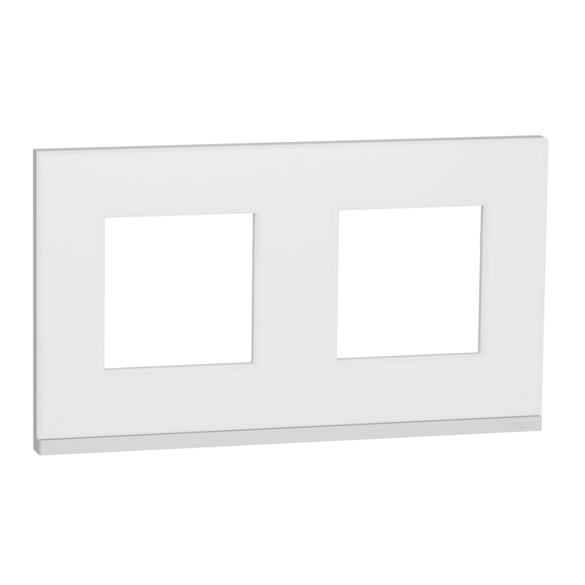 картинка Рамка 2-пост. горизонтальная стекло матовое стекло/белый UNICA PURE от магазина Электротехника