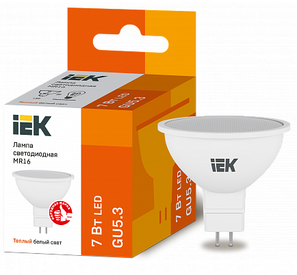 картинка Лампа LED GU5.3  7Вт (630lm) 3000К 230В IEK от магазина Электротехника