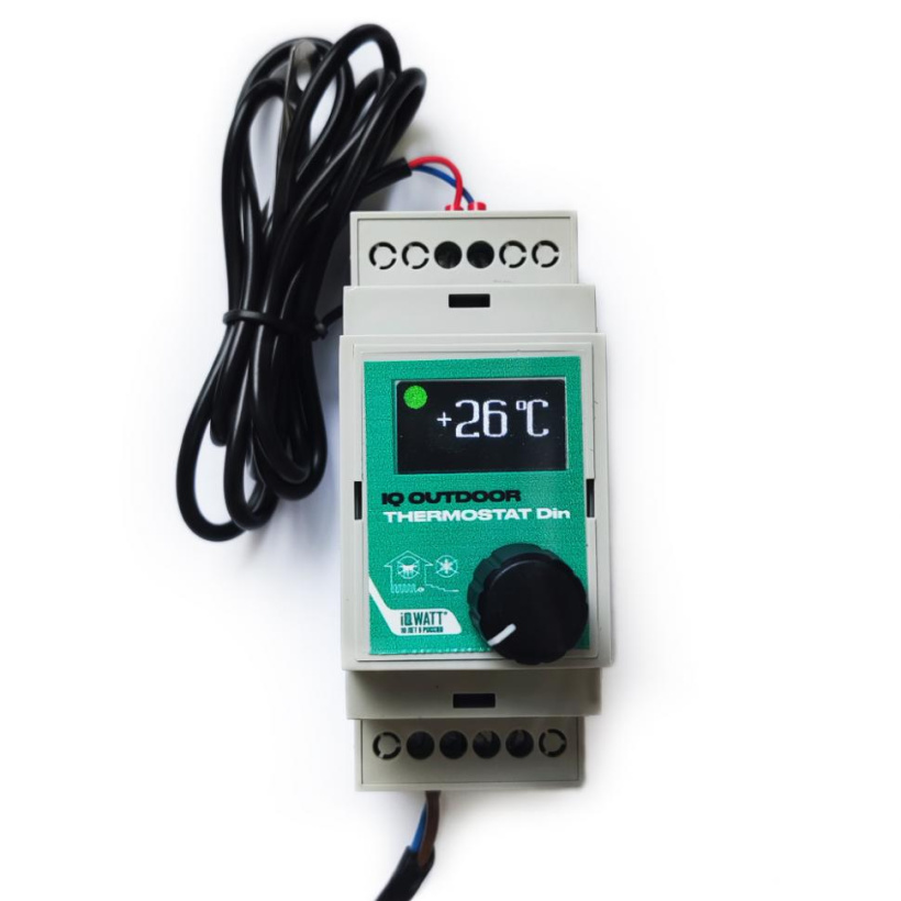 картинка Терморегулятор с датчиком воздуха на DIN рейку IQ OUTDOOR THERMOSTAT от магазина Электротехника