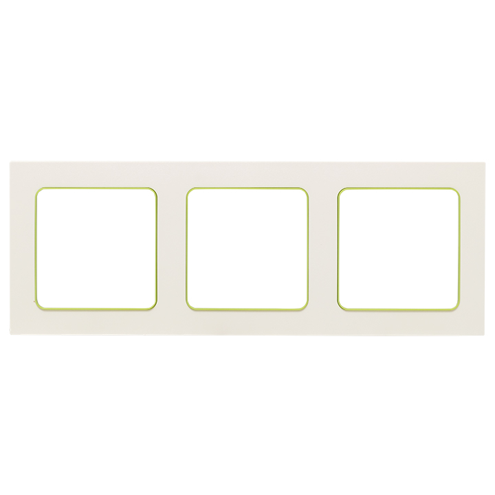 картинка Рамка 3-пост. белый с линией цвета зеленый Стокгольм от магазина Электротехника