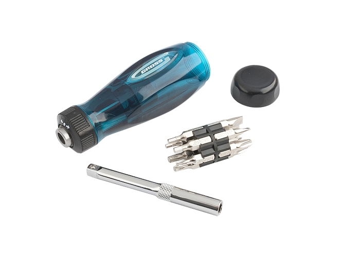 картинка Отвертка реверсивная с удлинителем, трещотка 72 зуба, 12шт. Gross от магазина Электротехника