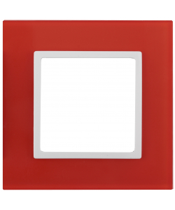 картинка Рамка 1-я стекло красный+бел Elegance ЭРА !!! от магазина Электротехника