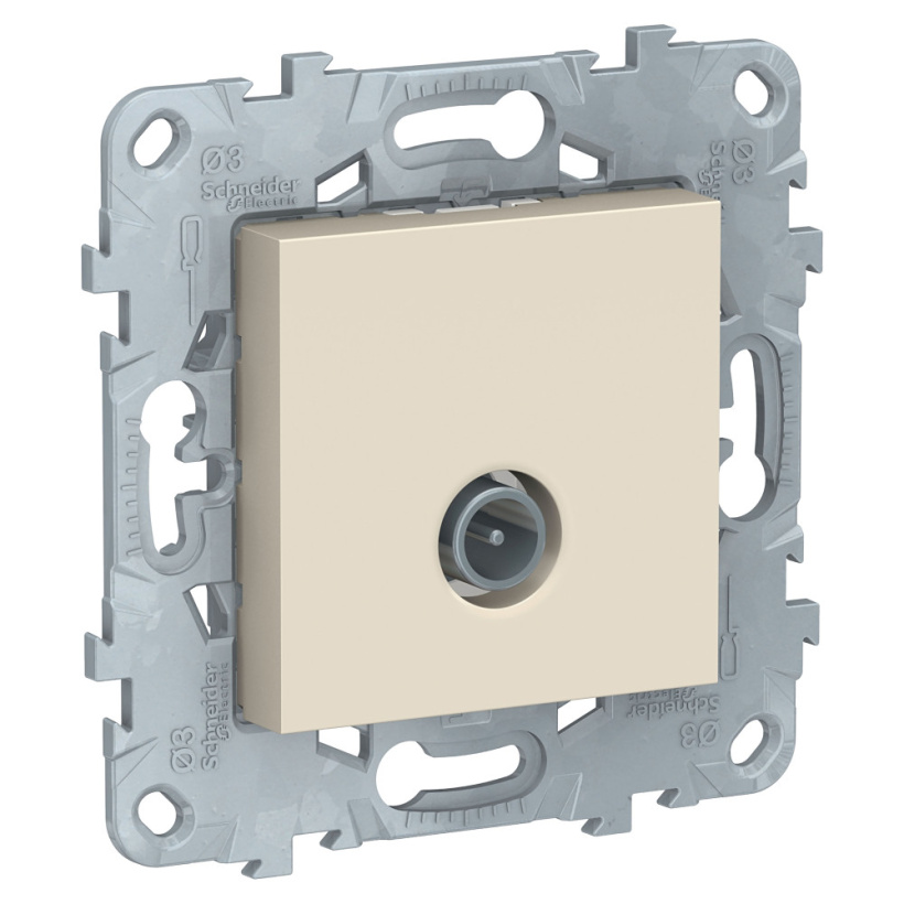 картинка Розетка 1-я TV СУ проходная механизм бежевый UNICA NEW от магазина Электротехника