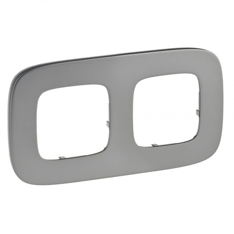 картинка Рамка 2-пост. универсальная Полированная сталь Valena ALLURE от магазина Электротехника