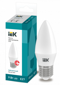 картинка Лампа LED  9Вт Е27 (810lm) 4000К "свеча" С35 IEK от магазина Электротехника