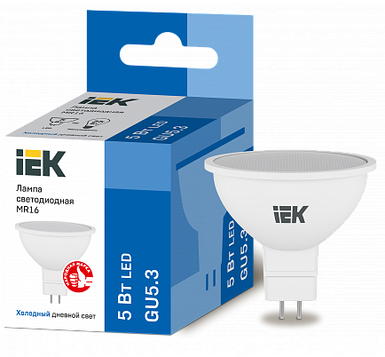 картинка Лампа LED GU5.3  5Вт (450lm) 6500К 230В IEK от магазина Электротехника