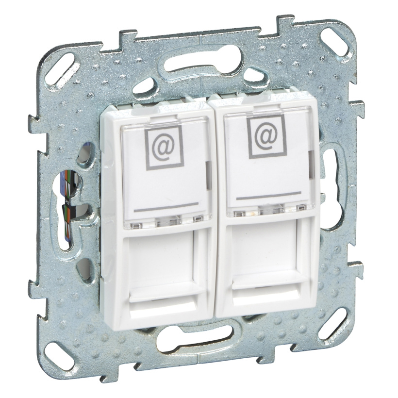 картинка Розетка 2-я RJ45 Cat.6 СУ белый Unica от магазина Электротехника