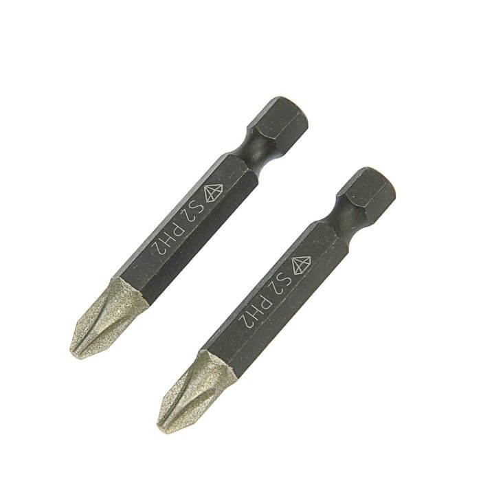 картинка Биты отверточные 50мм сталь S2 с алмазным покрытием в наборе 2шт PH2 Diamond Ritter от магазина Электротехника