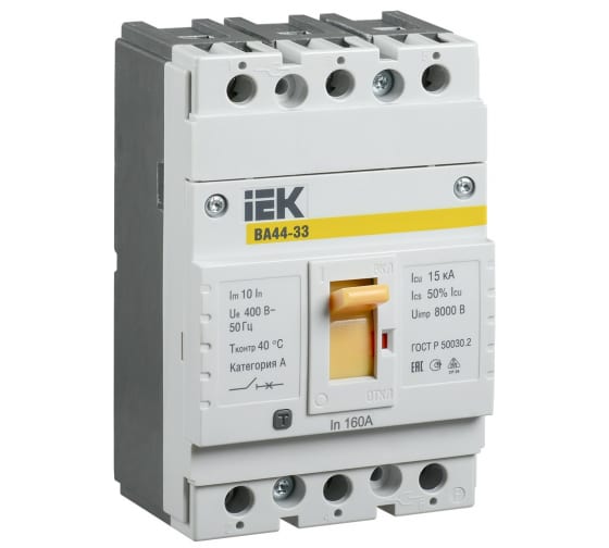 картинка Выключатель автоматический ВА44-33 3Р 160А 15кА IEK от магазина Электротехника