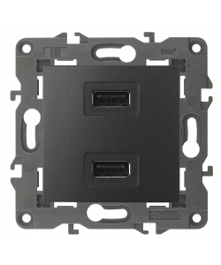 картинка Устройство зарядное USB 230В/5В-2100мА антрацит Elegance Эра от магазина Электротехника