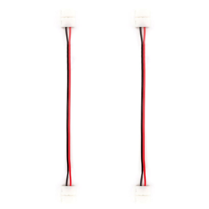 картинка Комплект коннекторов для одноцветной ленты 8мм (2клипсы с проводами) Apeyron от магазина Электротехника