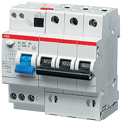 картинка Дифференциальный автомат DS203 40A 30mA 6kA AC 6-мод ABB от магазина Электротехника