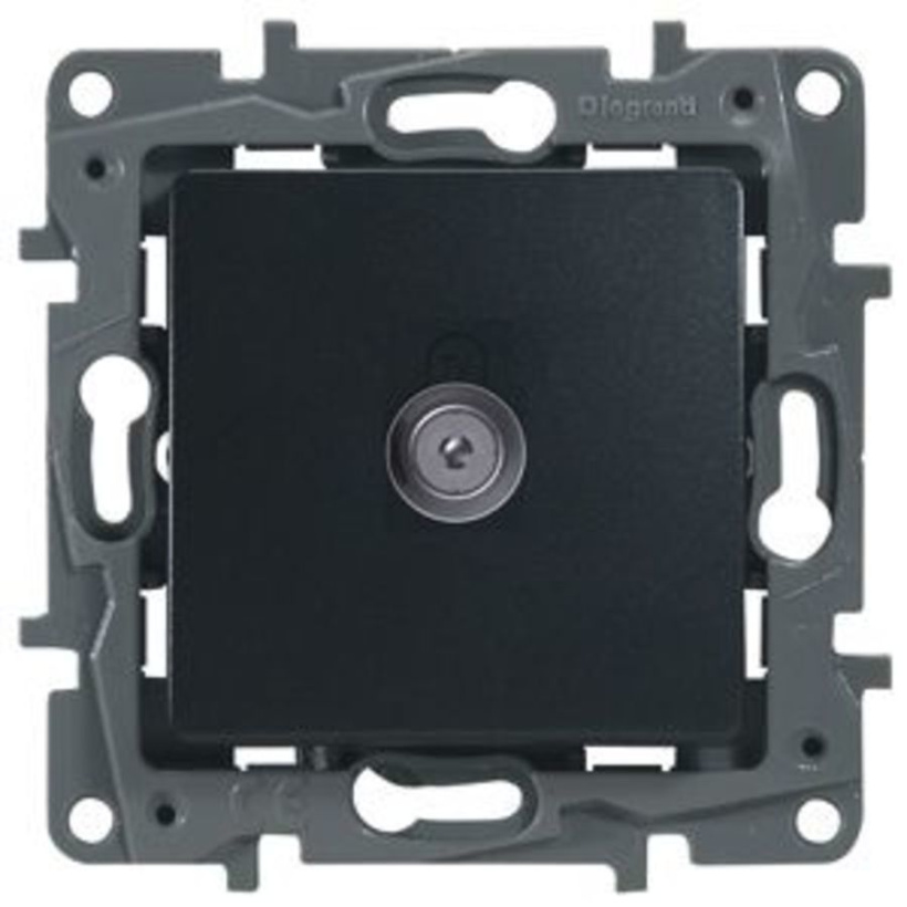 картинка Розетка 1-я TV СУ оконечная механизм антрацит Etika от магазина Электротехника